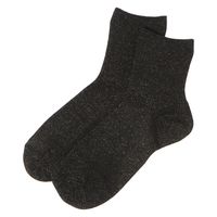 【LAKOLE/ラコレ】 【レディース】リブラメクルーソックス 23～25cm