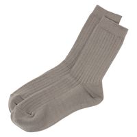 レディース TCリブクルーソックス グレージュ 23～25cm LAKOLE/ラコレ
