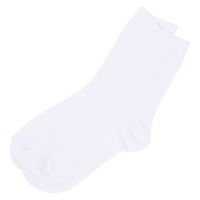 レディース TCリブクルーソックス ホワイト 23～25cm LAKOLE/ラコレ
