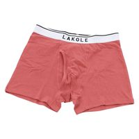 メンズ コットンロゴ無地ボクサーパンツ2 レッド M LAKOLE/ラコレ