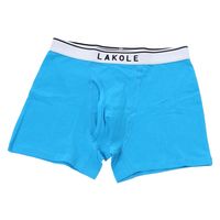 メンズ コットンロゴ無地ボクサーパンツ2 ライトブルー L LAKOLE/ラコレ