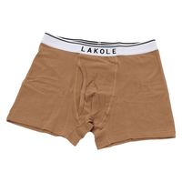 メンズ コットンロゴ無地ボクサーパンツ2 ブラウン M LAKOLE/ラコレ