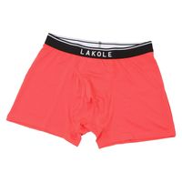 メンズ ビビット無地ロゴボクサーパンツ 朱赤 M LAKOLE/ラコレ