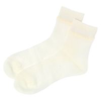 レディース クルーシアークレープソックス アイボリー 23～25cm LAKOLE/ラコレ