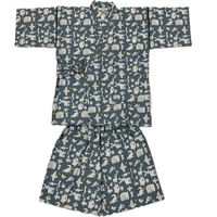 ブルーメイト 甚平 ブルー 150cm 男児 綿100%リップル 動物柄 14492E BL3 150 1着（直送品）