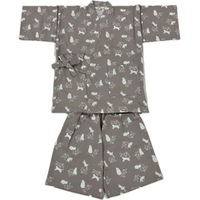 ブルーメイト 甚平 グレージュ 150cm 女児 綿100%リップル 動物柄 14494E BR3 150 1着（直送品）