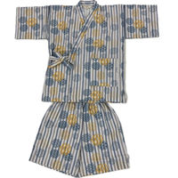 ブルーメイト 甚平 サックス 150cm 男児 綿100%リップル ストライプ柄 14492E BL2 150 1着（直送品）