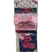 ブルーメイト 小紅梅浴衣 婦人 綿100% 2点セット ネイビー(1) フリーサイズ 17402L BL5 F 1着（直送品）