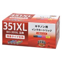 オーム電機 キヤノン互換インク BCI-351XL 増量タイプ 4色パック 01-7788 1個