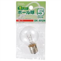 オーム電機 ボール球 G40 E17/5W クリア 04-6524 1個（直送品）