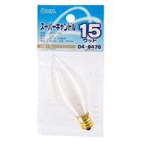 オーム電機 スーパーキャンドル 15W E12 クリア糸巻き 04-9476 1個（直送品）