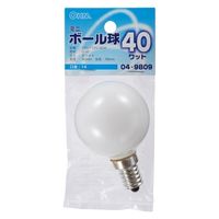 オーム電機 ミニボール球 G50 E14/40W ホワイト 04-9809 1個（直送品）