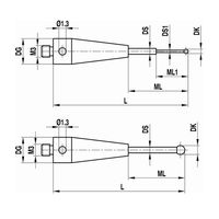 レニショー ストレートスタイラス ネジ径0.2 Φ0.3mm 1軸20球 【Aー5004ー2185】 A-5004-2185 1本（直送品）