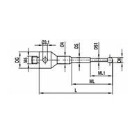 レニショー ストレートスタイラス ネジ径超硬 Φ0.2mm 1軸M5球 【Aー5555ー2404】 A-5555-2404 1本（直送品）