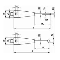レニショー ストレートスタイラス ネジ径0.4 Φ0.6mm 1軸20球 【Aー5004ー3179】 A-5004-3179 1本（直送品）