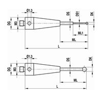 レニショー ストレートスタイラス ネジ径14 Φ0.8mm 0.6軸5球 【Aー5004ー3273】 A-5004-3273 1本（直送品）