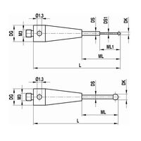 レニショー ストレートスタイラス ネジ径0.6 Φ0.8mm 1軸20球 【Aー5004ー3274】 A-5004-3274 1本（直送品）