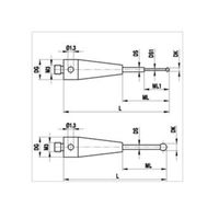 レニショー ストレートスタイラス ネジ径0.4 Φ0.5mm 1軸22球 【Aー5555ー0268】 A-5555-0268 1本（直送品）