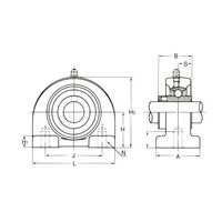 旭精工 ピロー形ユニット 止めねじ付き円筒穴形 UCPA形 UCPA204 1個（直送品）