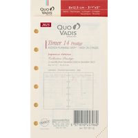 ２０２５年度１月始まりダイアリー クオバディス タイマー１４　ミニ６穴　システム手帳レフィル 1週間バーチカルタイプ IVペーパー 1冊（直送品）