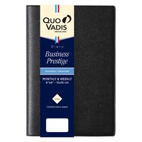 ２０２５年度１月始まりダイアリー クオバディス ビジネスプレステージ　アンパラ １週間バーチカルタイプ ブラック 1冊（直送品）