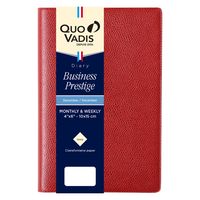 ２０２５年度１月始まりダイアリー クオバディス ビジネスプレステージ　アンパラ １週間バーチカルタイプ レッド 1冊（直送品）