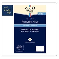 ２０２５年度１月始まりダイアリー クオバディス エグゼクティブノート　ゴールドエッジ　レフィル １週間バーチカルタイプ IVペーパー 1冊（直送品）
