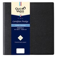 ２０２５年度１月始まりダイアリー クオバディス カレプランプレステージ　アンパラ 見開き１ヶ月 ブラック 1冊（直送品）