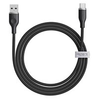 USBケーブル 1m USB-A[オス] - USB Type-C[オス] 60W QC3.0対応 ナイロン ブラック