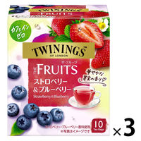 片岡物産 トワイニング ザ・フルーツ ストロベリー＆ブルーベリー 1セット（10バッグ入×3）【カフェインゼロ】 ティーバッグ