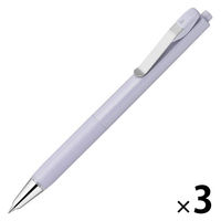 ゼブラ 油性ボールペン ブレンユー 0.5mm パープル軸 黒インク BAS87ーPU 1セット（1本×3）