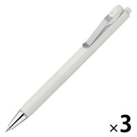 ゼブラ 油性ボールペン ブレンユー 0.5mm 白軸 黒インク BAS87-W 1セット（1本×3）