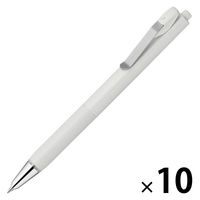 ゼブラ 油性ボールペン ブレンユー 0.7mm 白軸 黒インク BA87-W 1セット（1本×10）