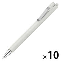 ゼブラ 油性ボールペン ブレンユー 0.5mm 白軸 黒インク BAS87-W 1セット（1本×10）