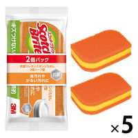 スリーエム（3M）スコッチブライト 抗菌ウレタンスポンジたわし（リーフ型/3層）キッチン オレンジ SS72KE-2PW（2個入×5）