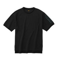 小倉屋 帯電防止ワッフル半袖Tシャツ SS ブラック 8130 1枚（直送品）