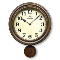 さんてる レトロ 外振り子電波掛時計 ろくろ 丸型 幅270×奥行60×高さ380mm アンティークブラウン DQL669 1個（直送品）
