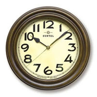 さんてる レトロ電波時計 ファクトリー 置き掛け兼用 直径270×奥行60mm アンティークブラウン DQL668 1個（直送品）
