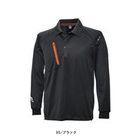 TSデザイン 藤和 ＦＬＡＳＨ長袖ポロシャツ  WW5075-95-4L  ブラック  1着（直送品）