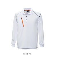 TSデザイン 藤和 ＦＬＡＳＨ長袖ポロシャツ  WW5075-5-4L  ホワイト  1着（直送品）