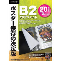 磁気研究所 ポスター保存用 B2クリアファイル 20枚収納（10ポケット）ブラック ML-B2P10BK 1冊（わけあり品）