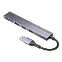 サンワサプライ  USB 5Gbps 3ポート スリム ハブ（カードリーダー付き） USB-3HC320MS（直送品）