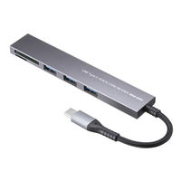 サンワサプライ  USB 5Gbps 3ポート スリム ハブ（カードリーダー付き） USB-3TCHC20MS（直送品）