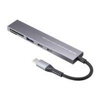 サンワサプライ  USB 5Gbps 3ポート スリム ハブ（カードリーダー付き） USB-3TCHC22MS（直送品）