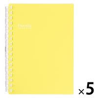 リヒトラブ Pastello ツイストノート A6 リーフ30枚 N1964-5イエロー 1セット（1冊×5）
