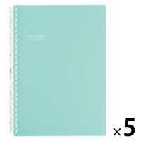 リヒトラブ Pastello ツイストノート A5 リーフ30枚 N1958-19ライトグリーン 1セット（1冊×5）
