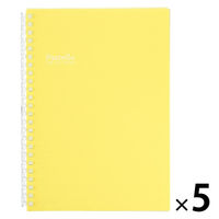 リヒトラブ Pastello ツイストノート A5 リーフ30枚 N1958-5イエロー 1セット（1冊×5）