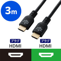HDMI ケーブル 3m プレミアムハイスピード 4K 60Hz ブラック CAC-HDP30BK2 エレコム 1個（直送品）