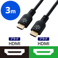 HDMI ケーブル 3m プレミアムハイスピード 4K 60Hz ブラック DH-HDPS14E30BK2 エレコム 1個（直送品）