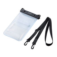 エレコム スマートフォン用防水ケース/IPX8/ショルダーストラップ付属/2ポケットタイプ/ブラック P-WPS2P05BK 1個